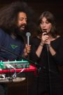 Comedy Bang! Bang! : Lizzy Caplan Wears All Black and Powder Blue Espadrilles