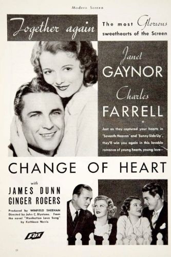 Change Of Heart 1934 John Blystone John G Blystone Cast And Crew Allmovie