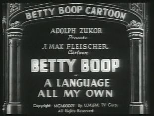 Betty Boop Cartoon : A Language All My Own