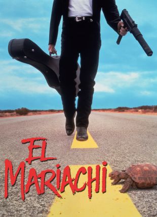 The guitar in the wood of El Mariachi (Antonio Banderas) in